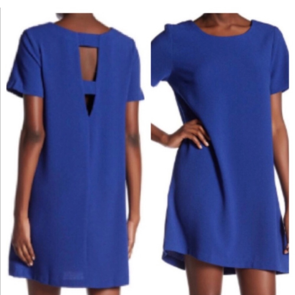 Bobeau Cutout Crepe Shift Dress